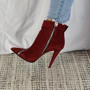 Giuseppe Zanotti Like New Suede Ankle Boots Red Size 37.5EU